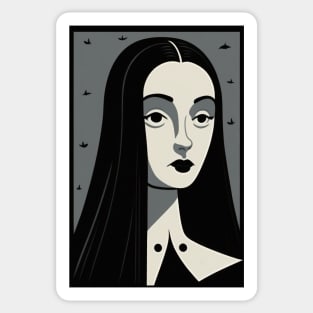 Goth Morticia Addams Sticker